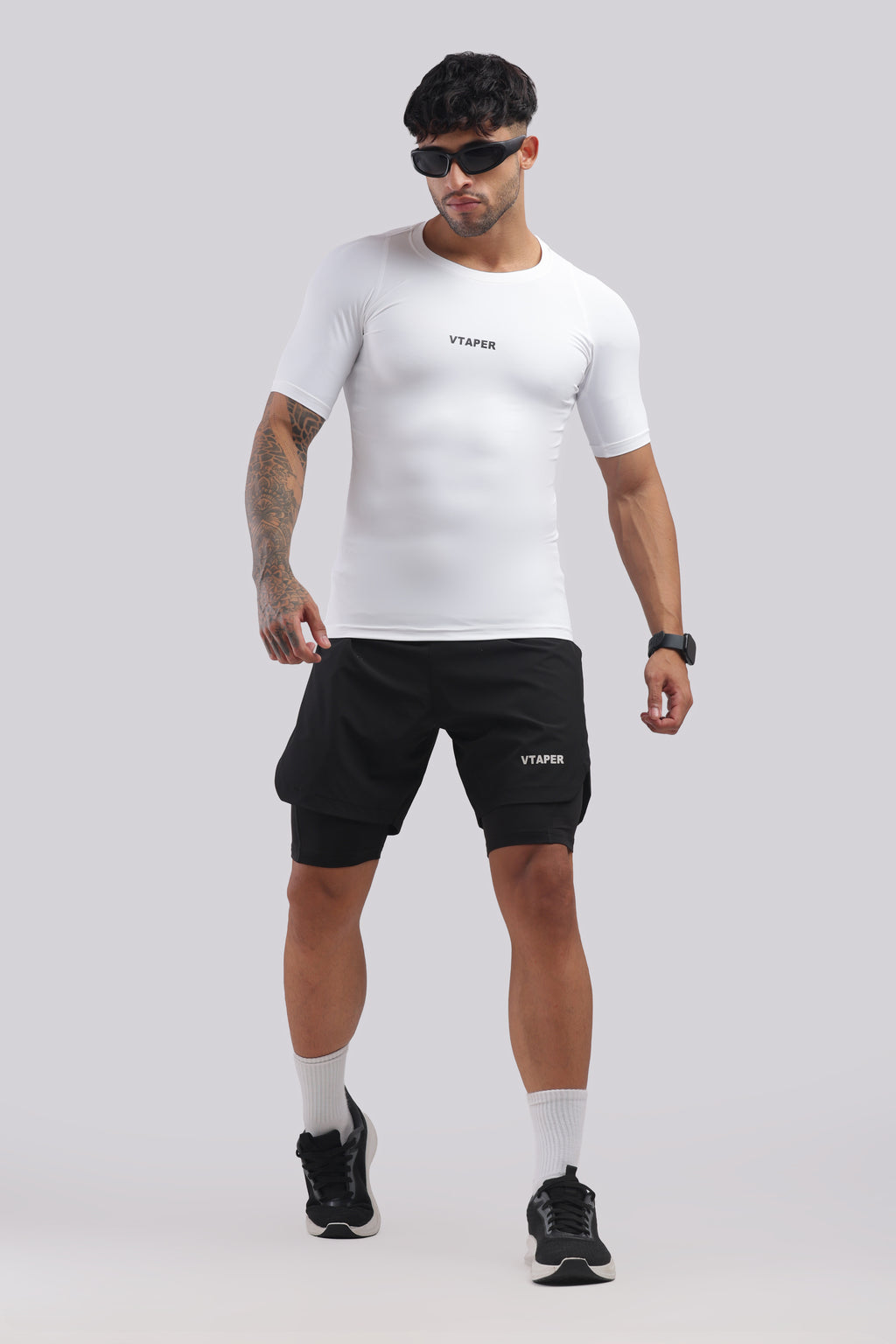 Compression Half Tshirt White