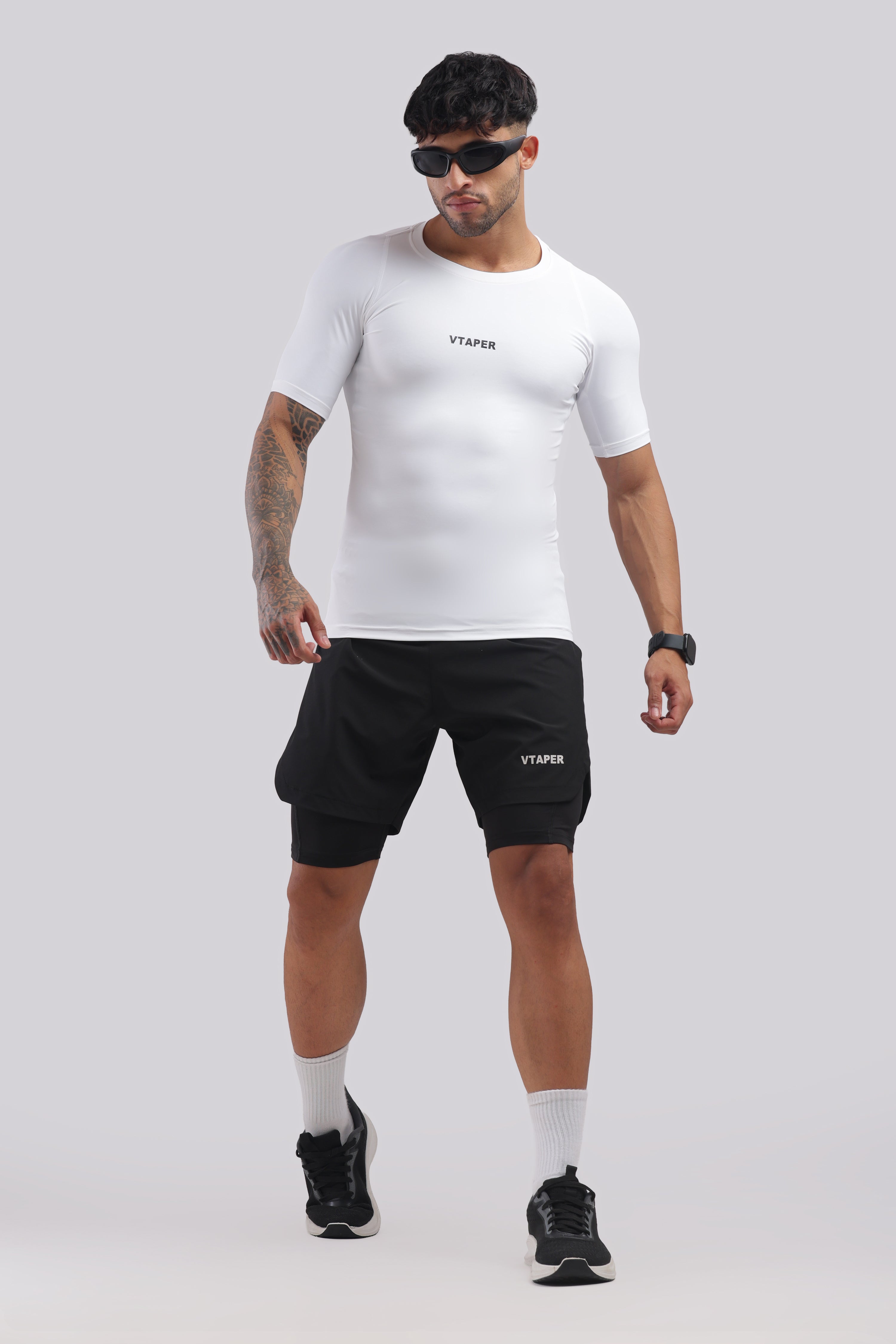 Compression Half Tshirt White