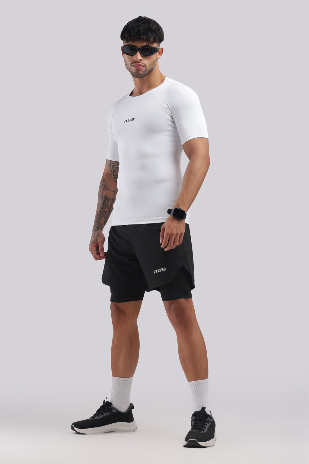Compression Half Tshirt White