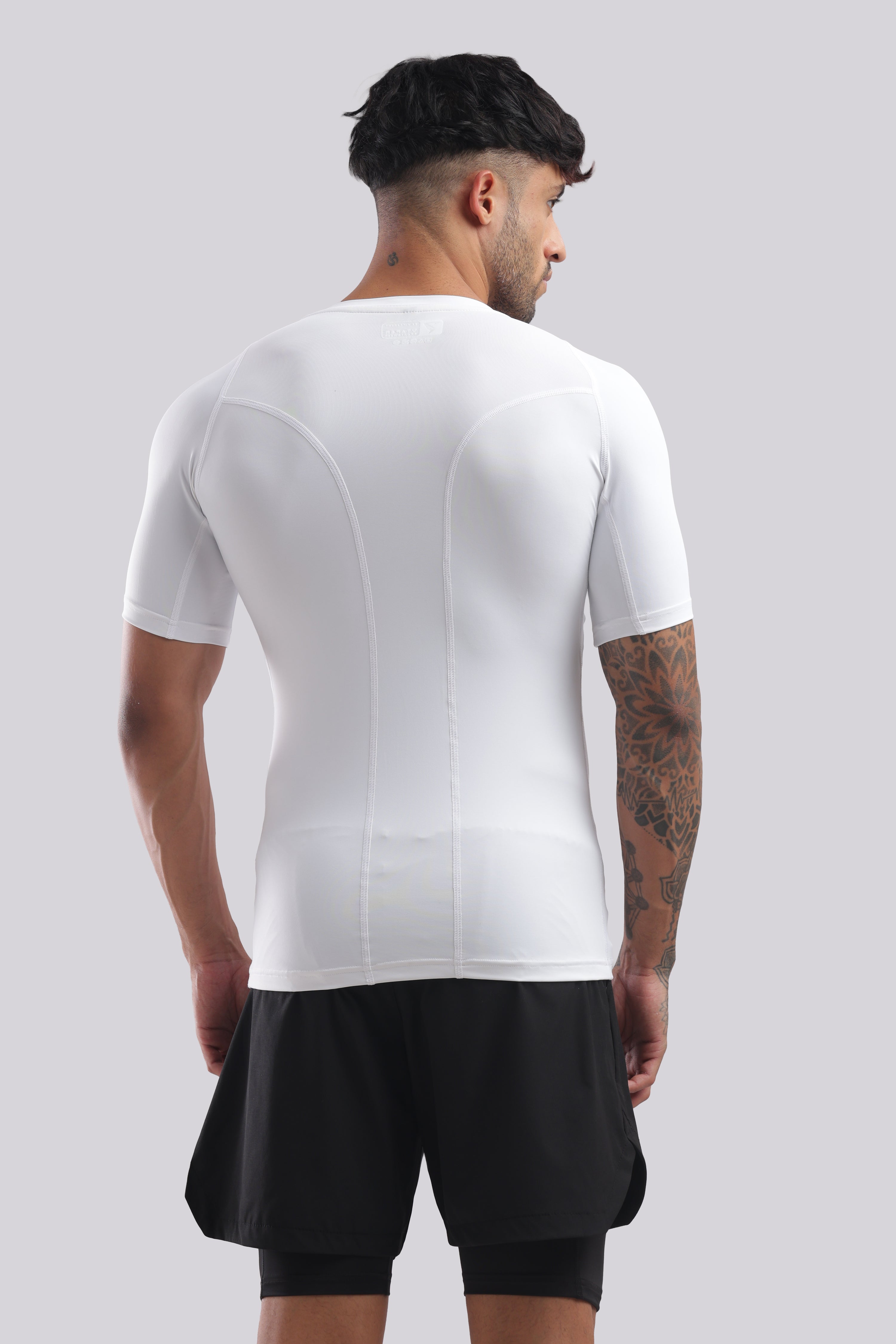 Compression Half Tshirt White