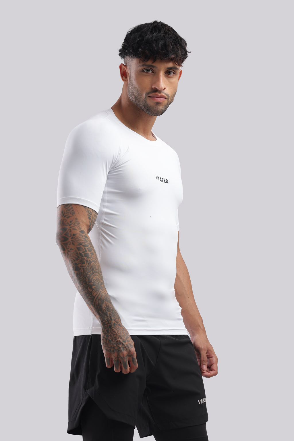 Compression Half Tshirt White