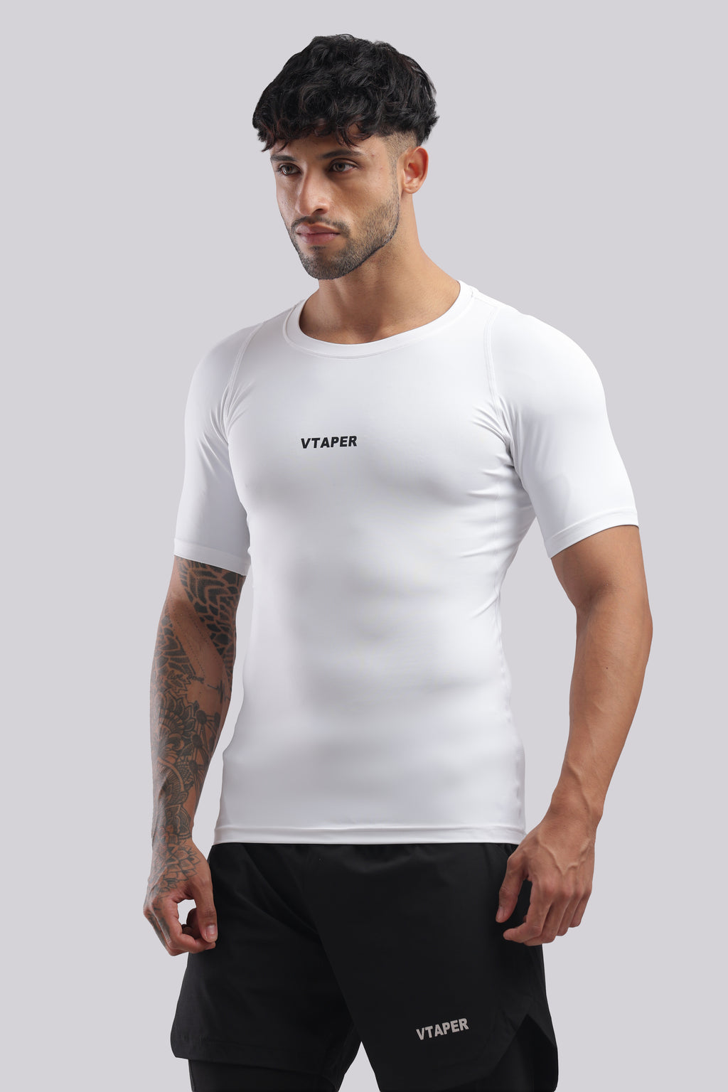 Compression Half Tshirt White