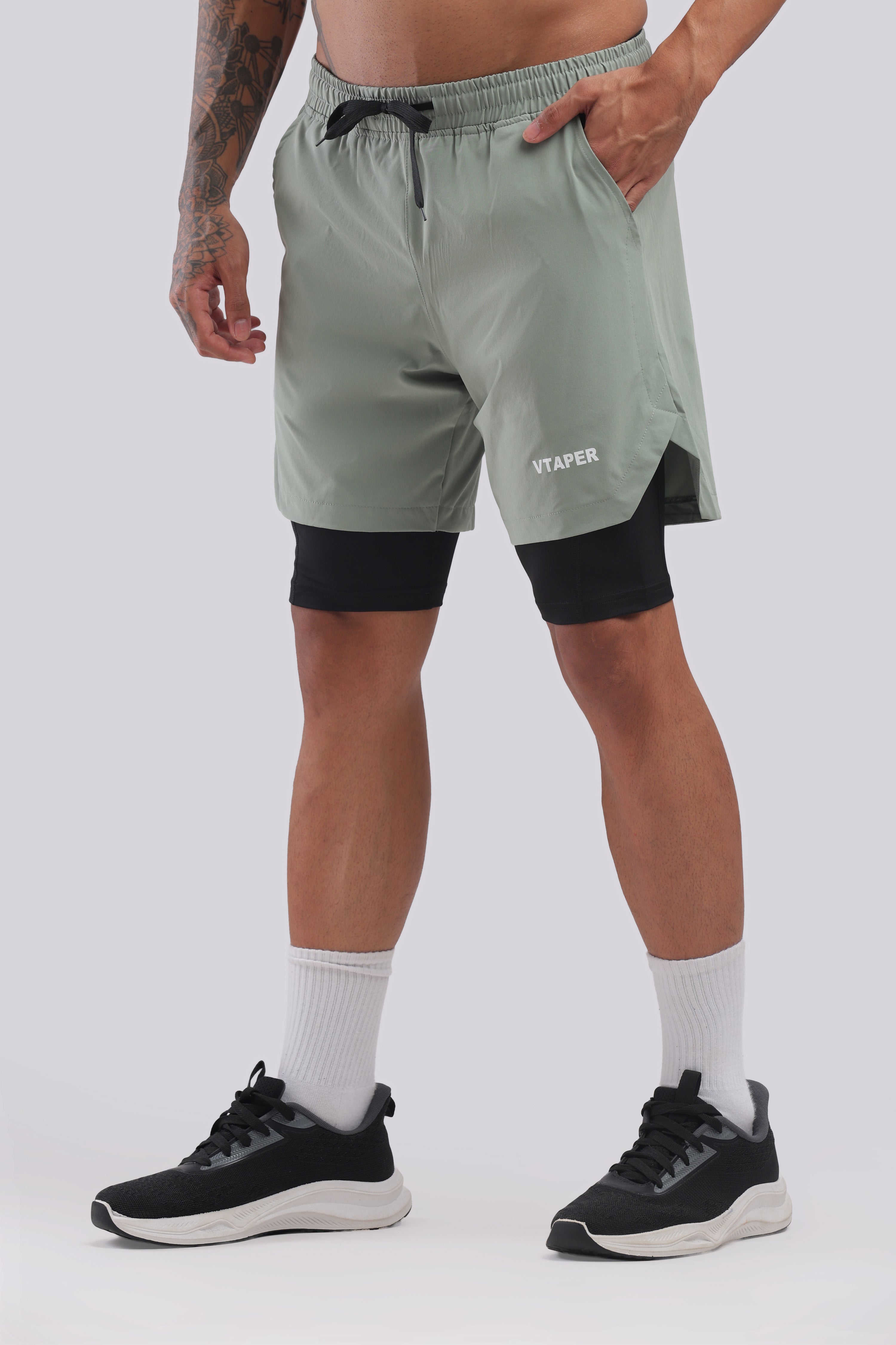 VTAPER Running Elite 2 in 1 5" Shorts seagreen