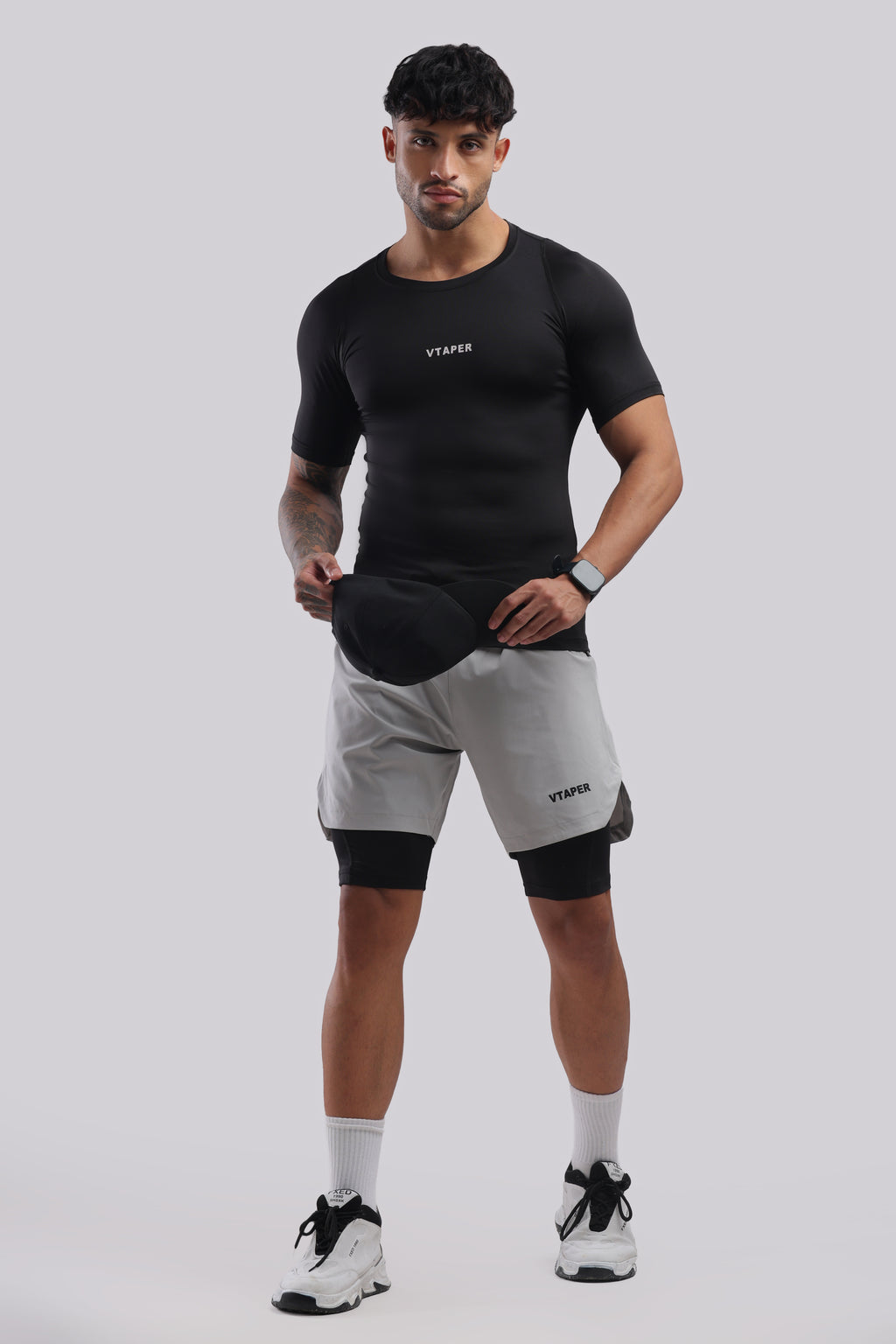 VTAPER Running Elite 2 in 1 5" Shorts (grey)
