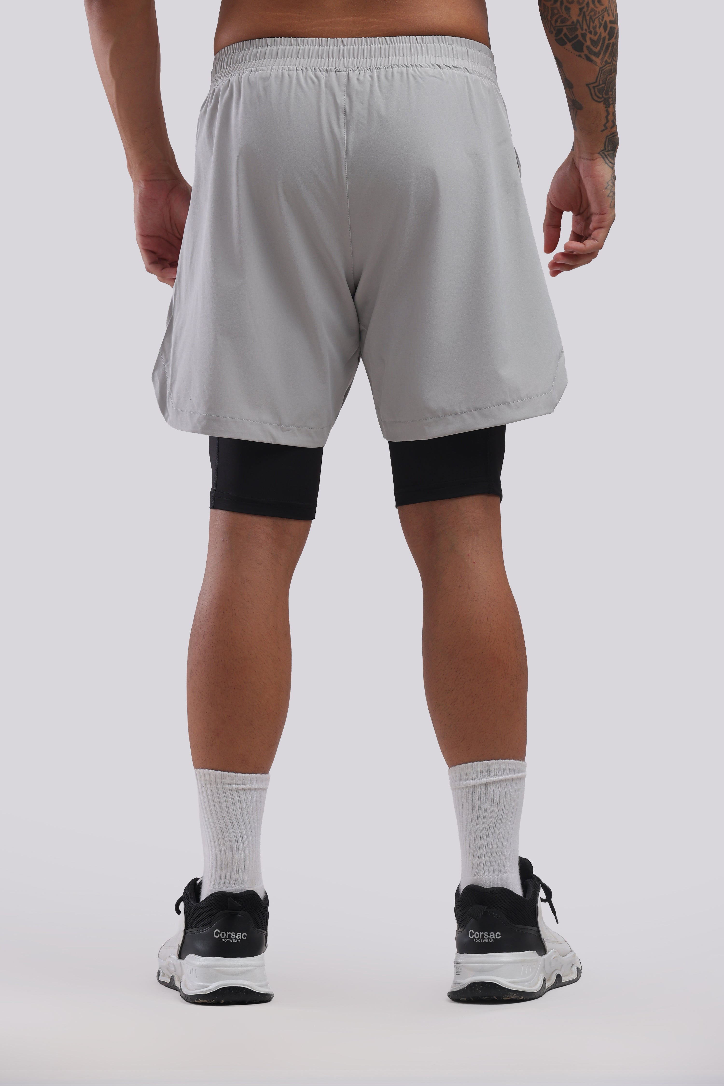 VTAPER Running Elite 2 in 1 5" Shorts (grey)