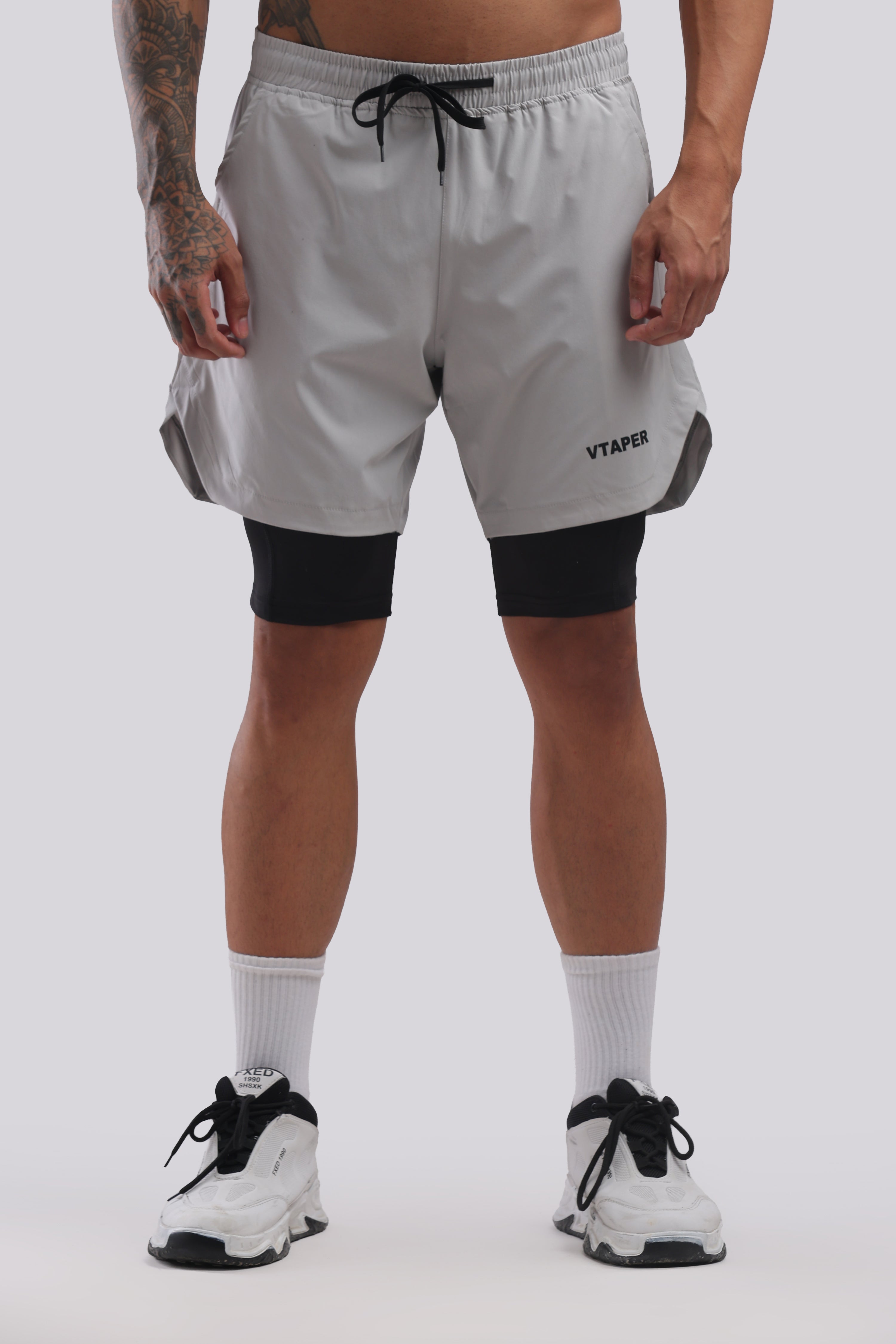 VTAPER Running Elite 2 in 1 5" Shorts (grey)