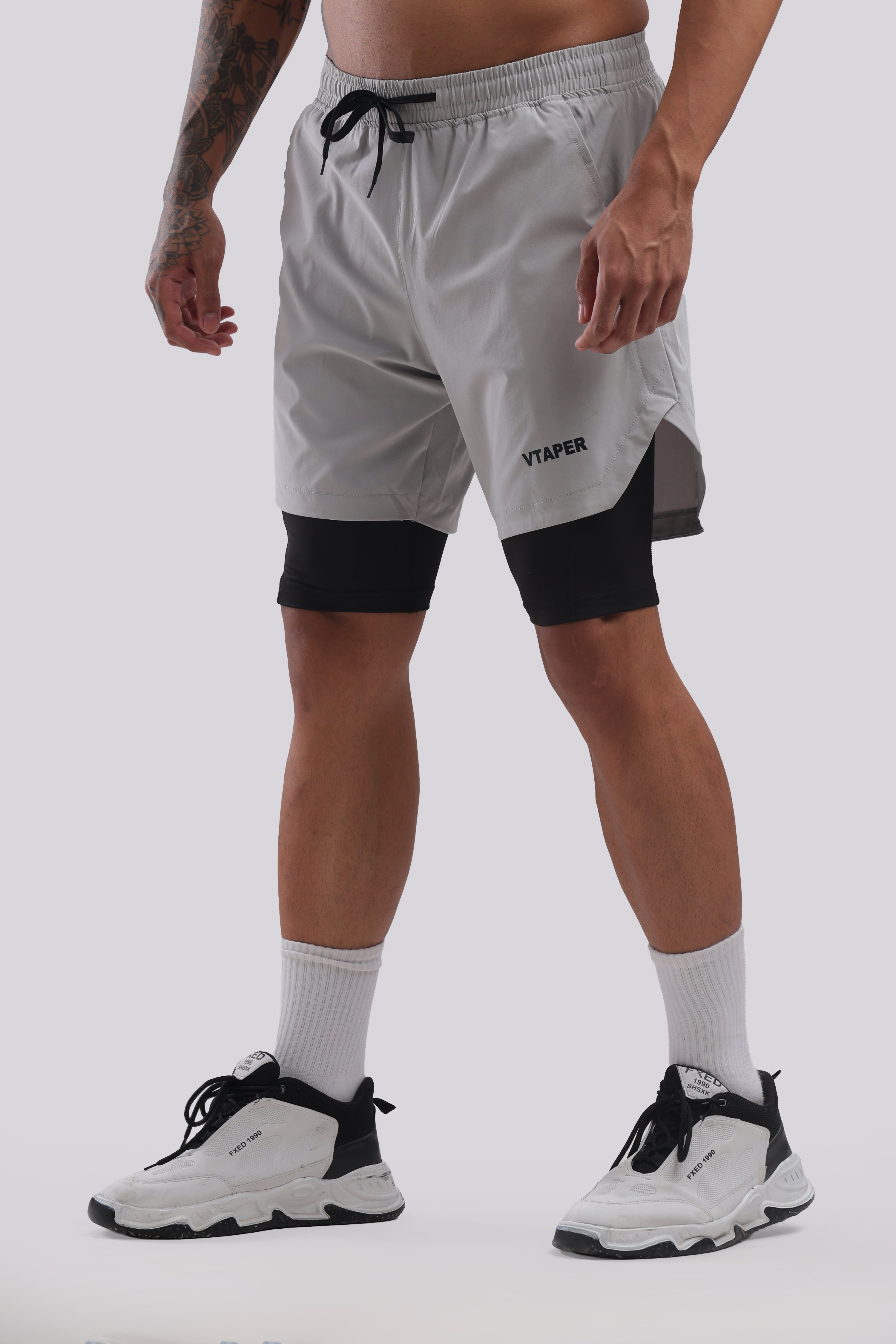 VTAPER Running Elite 2 in 1 5" Shorts (grey)