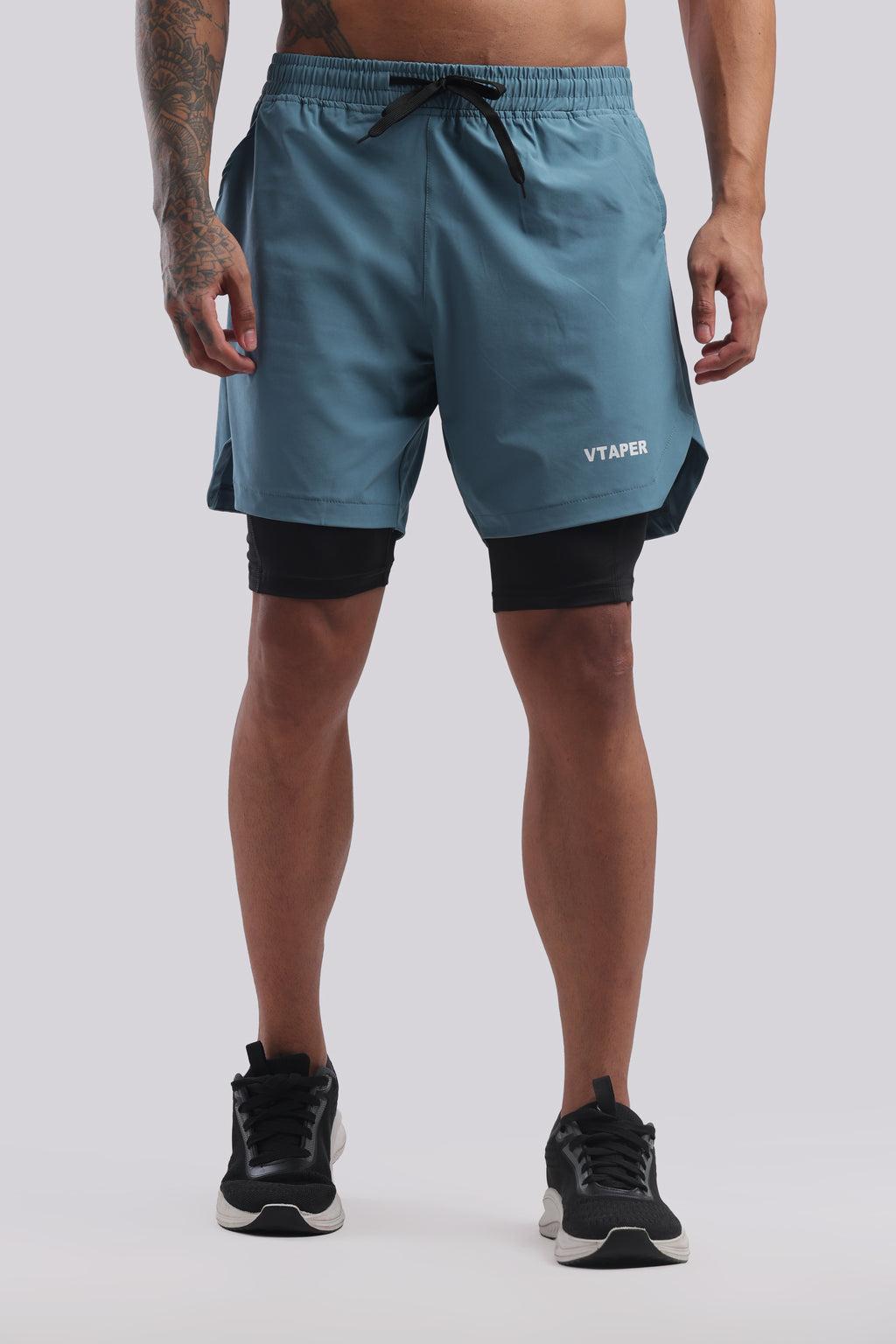 VTAPER Running Elite 2 in 1 5" Shorts (Tail Blue)