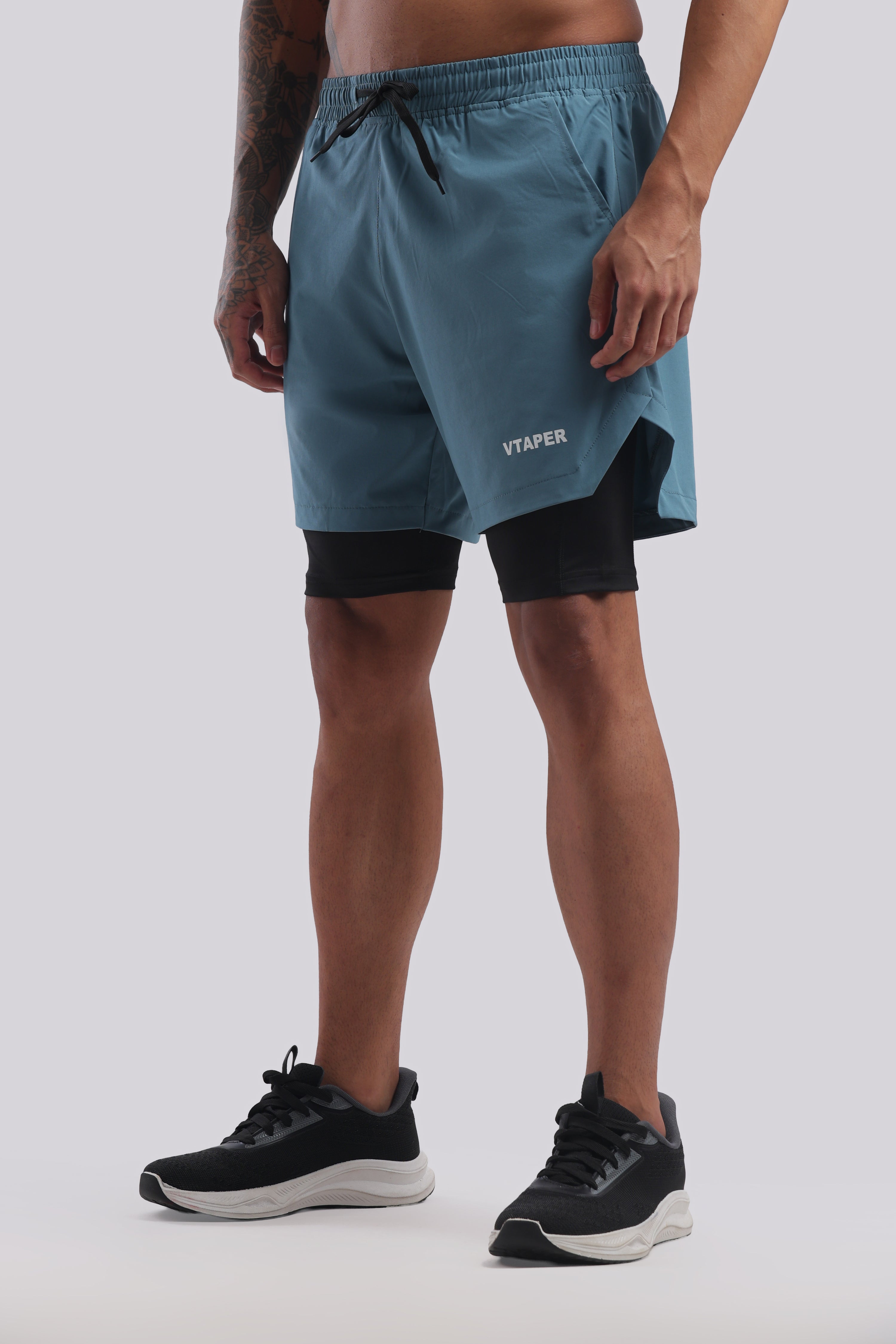 VTAPER Running Elite 2 in 1 5" Shorts (Tail Blue)