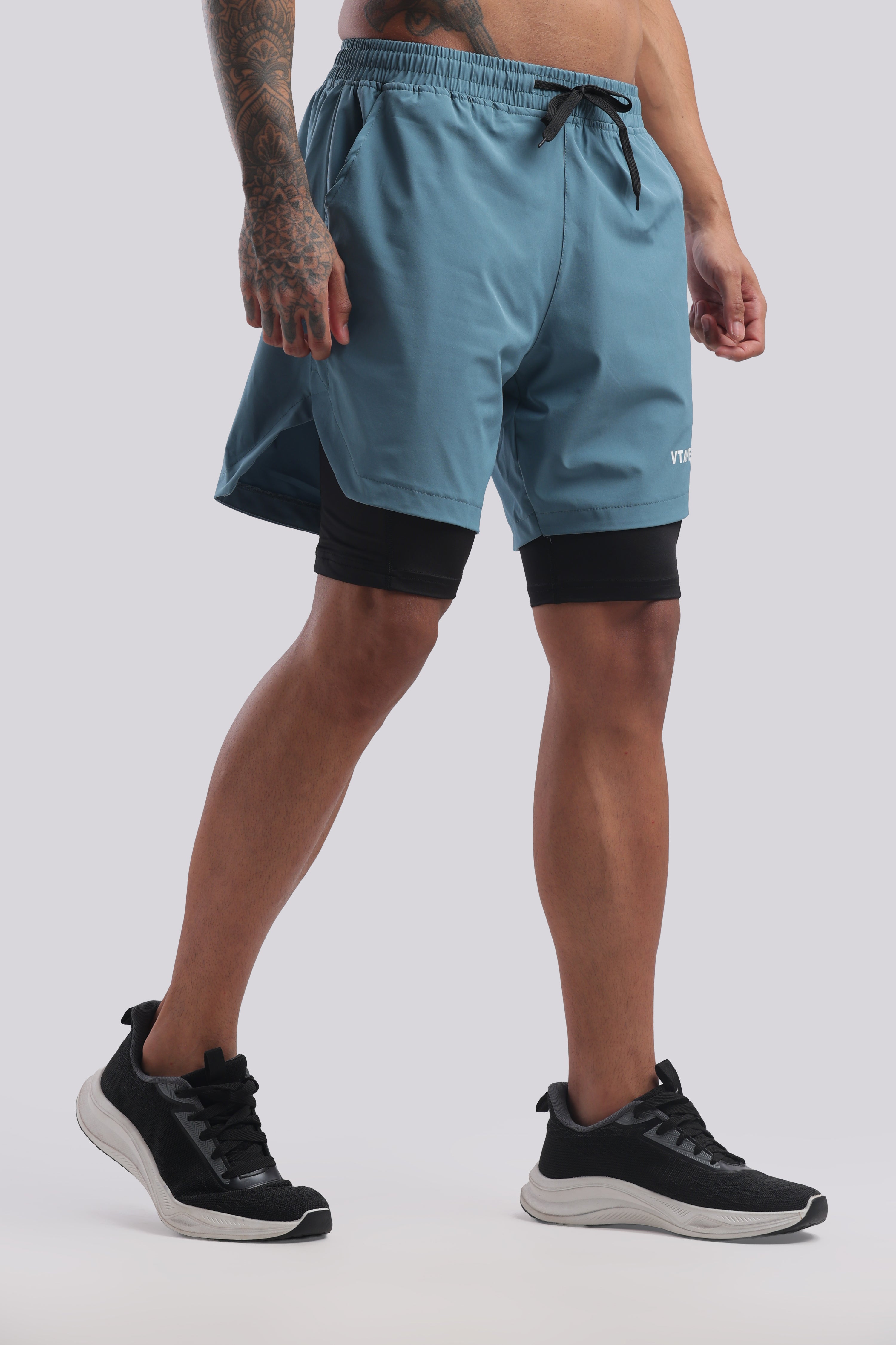 VTAPER Running Elite 2 in 1 5" Shorts (Tail Blue)