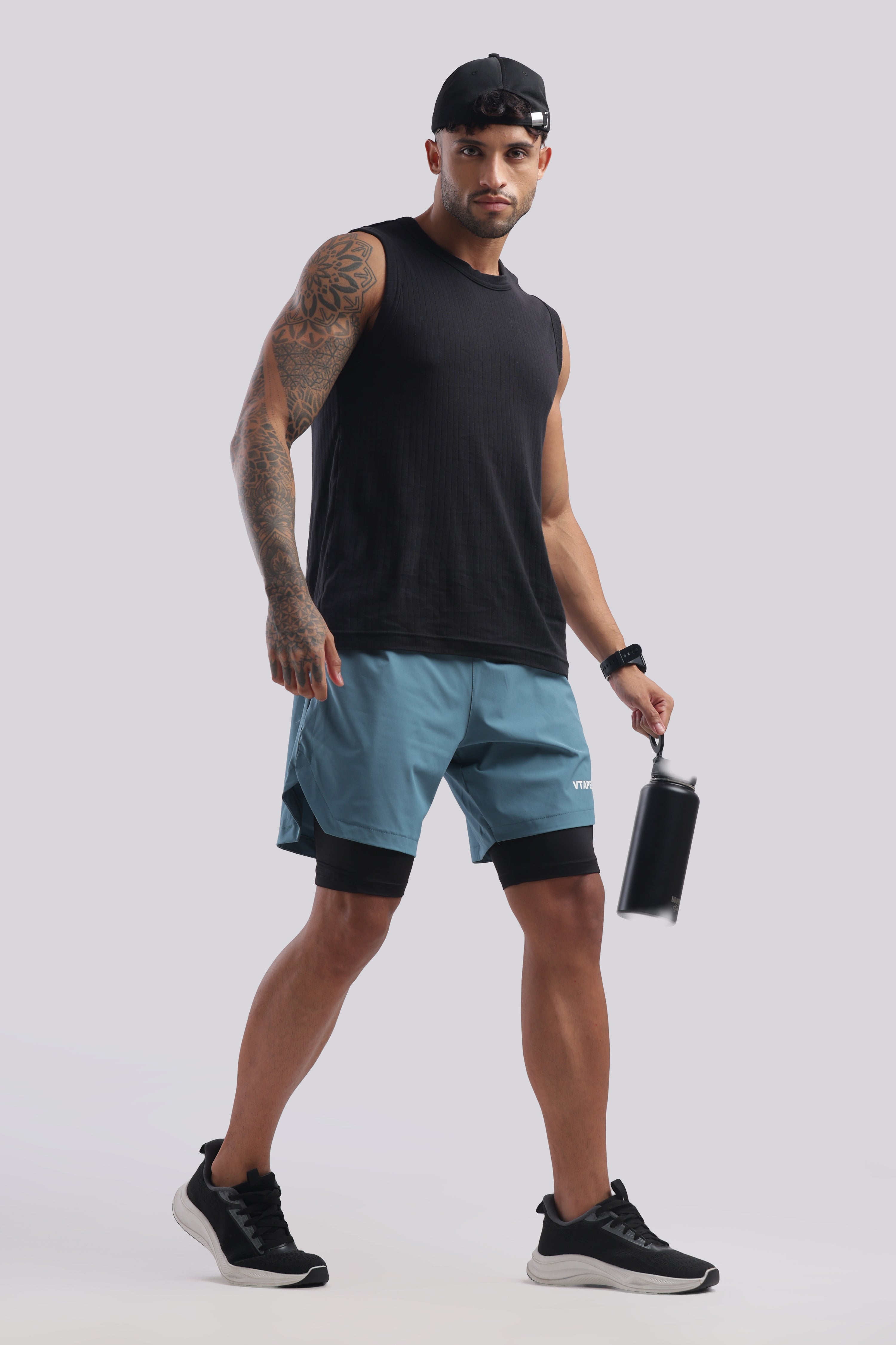 VTAPER Running Elite 2 in 1 5" Shorts (Tail Blue)